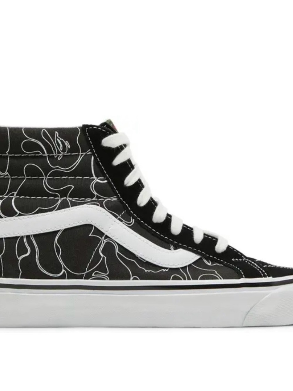 Vans High-Top Skate Sneaker in Black with White Stripe